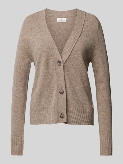 Fynch-Hatton Regular fit cardigan van wol met V-hals Taupe - 2