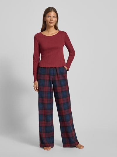 Jake*s Casual Wide Leg Pyjama-Hose mit Tunnelzug Dunkelblau 1