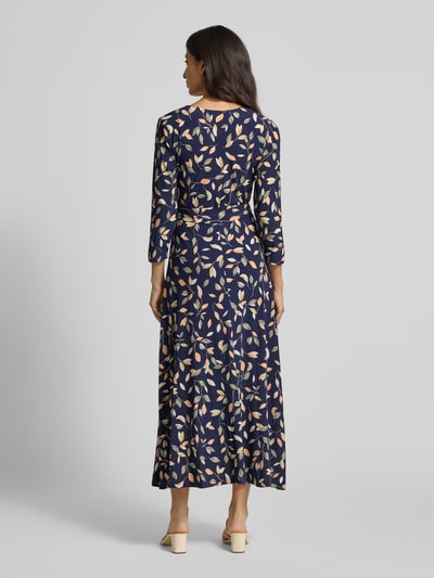 Apricot Wickelkleid mit V-Ausschnitt Marine 5