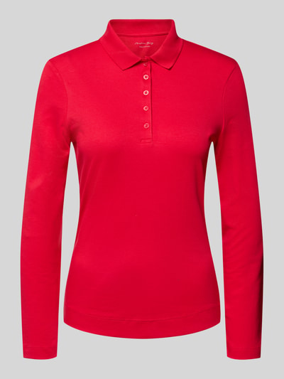 Christian Berg Woman Longsleeve mit Polokragen und Knopfleiste Rot 1