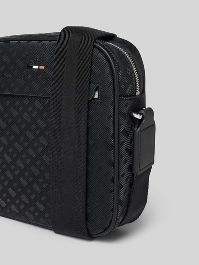 BOSS Schoudertas van generfd kunstleer, model 'RAY' Zwart - 3