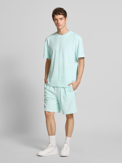 KARL KANI Korte broek met elastische band en tunnelkoord, model 'Terry' Oceaanblauw - 1