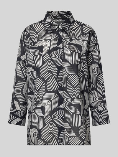 OPUS Regular Fit Bluse aus Viskose mit verdeckter Knopfleiste Dunkelblau 2