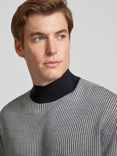 Emporio Armani Strickpullover mit gerippten Abschlüssen Marine 3