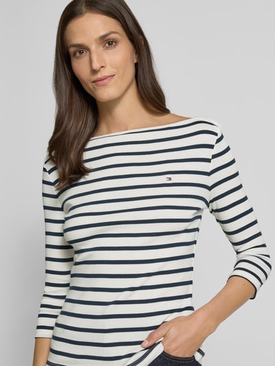 Tommy Hilfiger Slim Fit Langarmshirt aus reiner Baumwolle Weiss 3