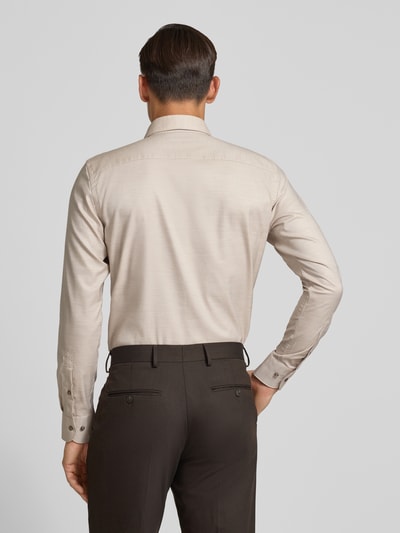 Profuomo Slim fit zakelijk overhemd met haaikraag Zand - 5