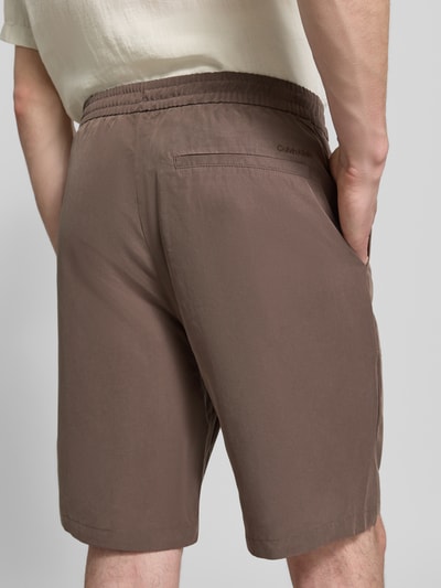CK Calvin Klein Regular Fit Sweatshorts aus Modal-Mix Mittelbraun 3