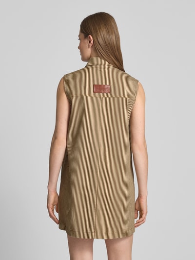 Stella Nova Minikleid mit Umlegekragen Hellbraun 5