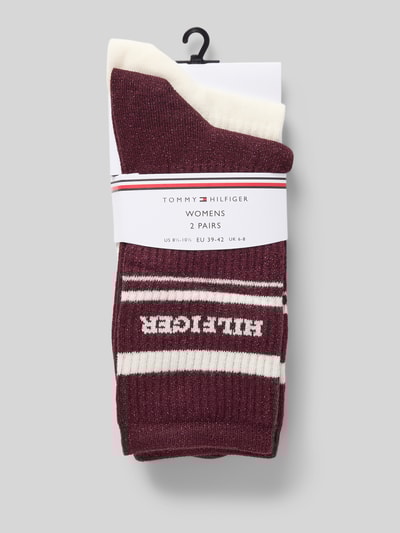 Tommy Hilfiger Skarpety z mieszanki bawełny Bordowy 3
