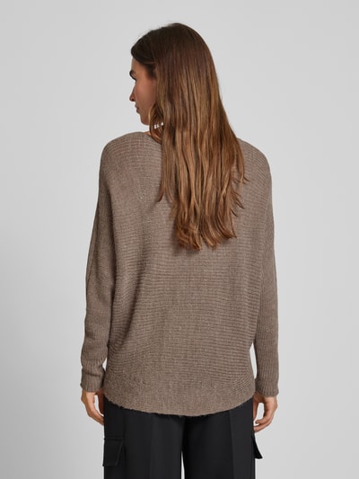 Fransa Gebreide pullover met ronde hals, model 'Eretta' Taupe - 5