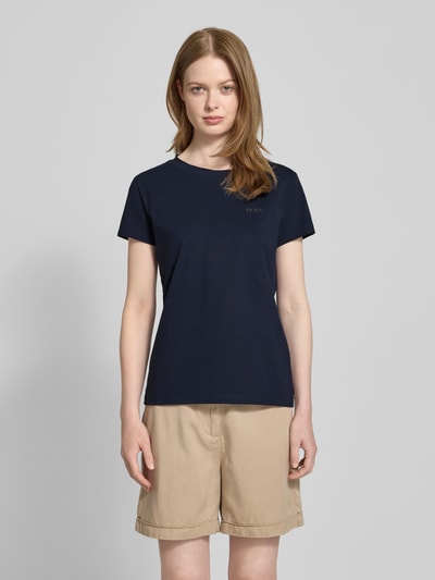 BOSS Orange T-shirt o kroju regular fit z czystej bawełny model ‘ESOGO’ Ciemnoniebieski 4