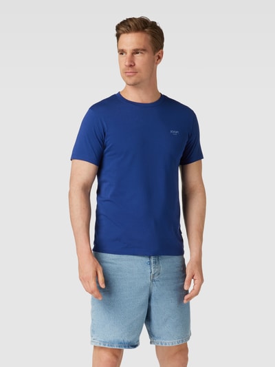 JOOP! Jeans T-shirt met labelprint, model 'Alphis' Rookblauw - 4