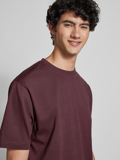 Only & Sons T-shirt met ronde hals, model 'FRED' Bordeaux - 3