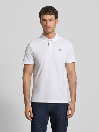 Tom Tailor Regular Fit Poloshirt mit Logo-Stitching Modell 'BASIC' Weiss 4