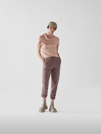 Lala Berlin T-Shirt mit Label-Stitching Rosé 1