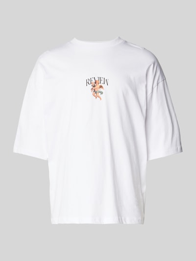 REVIEW T-Shirt mit Label-Print Pastellgelb 2