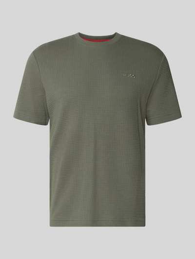 Produktfoto, Regular Fit T-Shirt aus Baumwoll-Mix Modell 'AUSTIN' von HUGO in Olivgrün, Waffelstruktur, Rundhals, kurzarm, unifarben