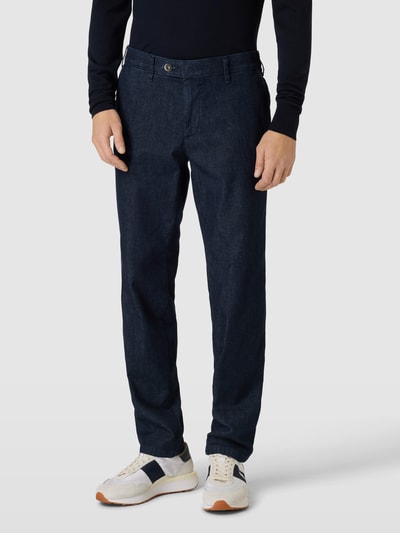 Eurex By Brax Regular fit broek in denimlook, model 'JONAS' Marineblauw - 4