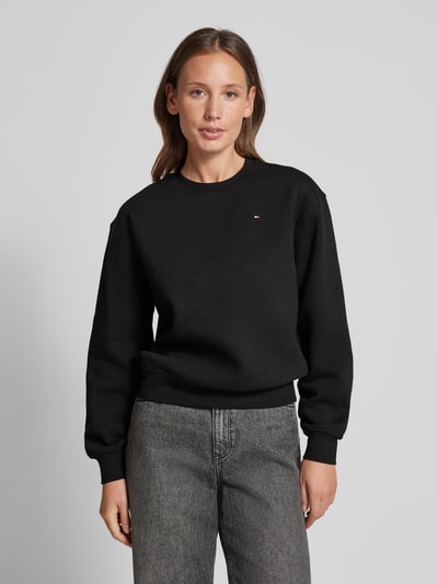 Tommy Hilfiger Regular Fit Sweatshirt mit Logo-Stitching BLACK 4