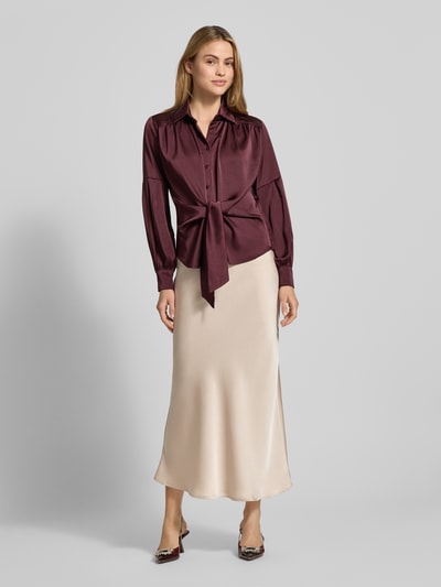 Neo Noir Hemdbluse mit Knopfleiste Bordeaux 1