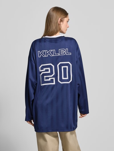 Karo Kauer Longsleeve mit Label-Print Marine 5