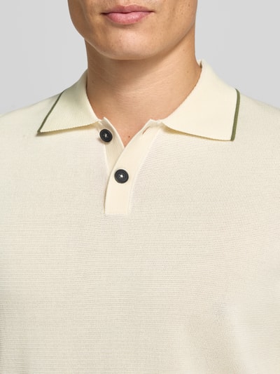 Marc O'Polo Regular fit poloshirt van puur katoen - Marc O'Polo × DFB Travel Collection Offwhite - 3