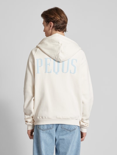 PEQUS Sweatjacke mit Label-Print Offwhite 5