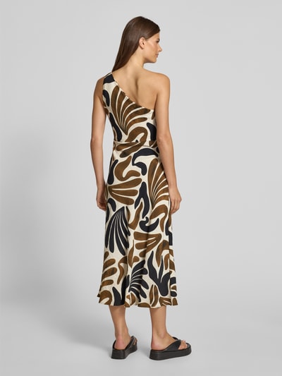 Mango Midikleid mit One-Shoulder-Träger Modell 'NATA' Oliv 5