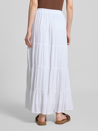 Only Regular fit maxirok van pure viscose, model 'CHIARA' Wit - 5