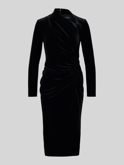 Lauren Ralph Lauren Midikleid aus Samt mit Raffungen Modell 'FELRAD' BLACK 2