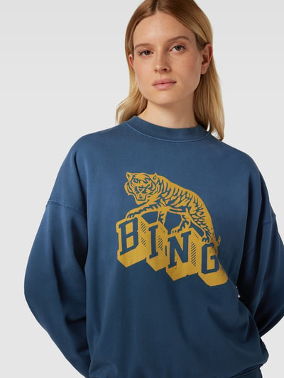 Anine Bing Sweatshirt mit Label-Print Marine 3