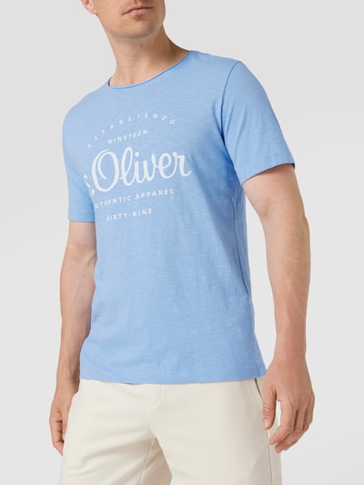 s.Oliver RED LABEL T-shirt met labelprint Blauw - 3