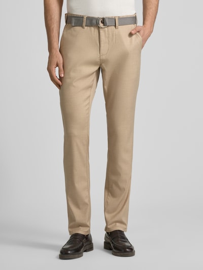 MCNEAL Slim fit pantalon met riem Beige - 4