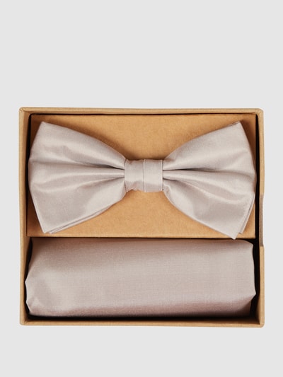 Prince Bowtie Fliege und Einstecktuch im Set Beige 1