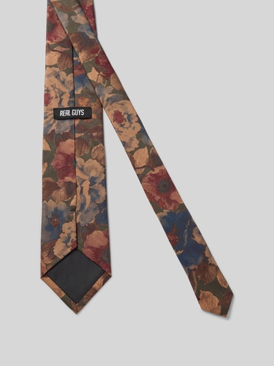 REAL GUYS Seidenkrawatte mit floralem Allover-Print (8,5 cm) Oliv 3