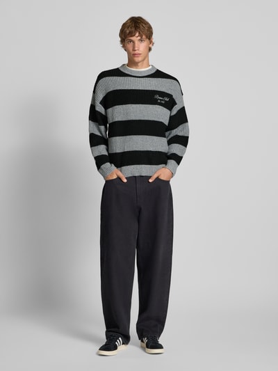 REVIEW Strickpullover mit Label-Stitching Black 1