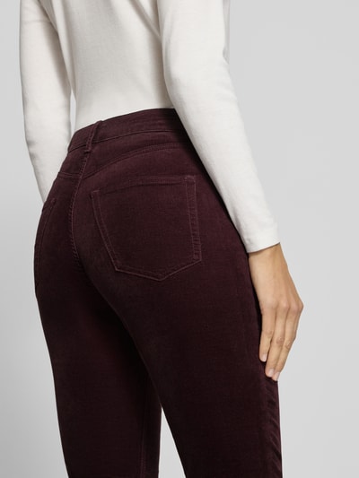 Marc O'Polo Spodnie sztruksowe o kroju slim fit z mieszanki bawełny model „ALKEA” Bordowy 3