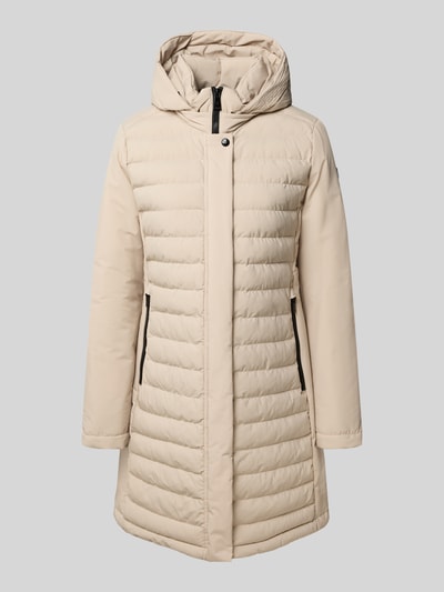 Fuchs Schmitt Gewatteerde lange jas met gevoerde opstaande kraag Zand - 2