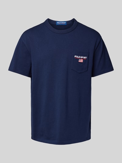 Polo Sport T-shirt met labelstitching Donkerblauw - 1