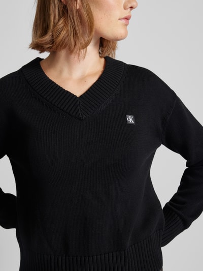 Calvin Klein Jeans Strickpullover mit Label-Patch Black 3