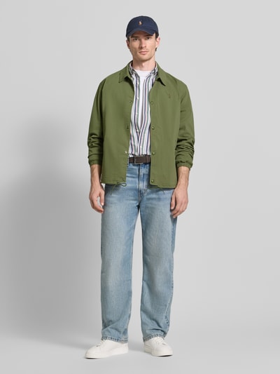Polo Ralph Lauren Regular Fit Blouson aus Baumwoll-Mix Modell 'SEERSUCKER' Oliv 1