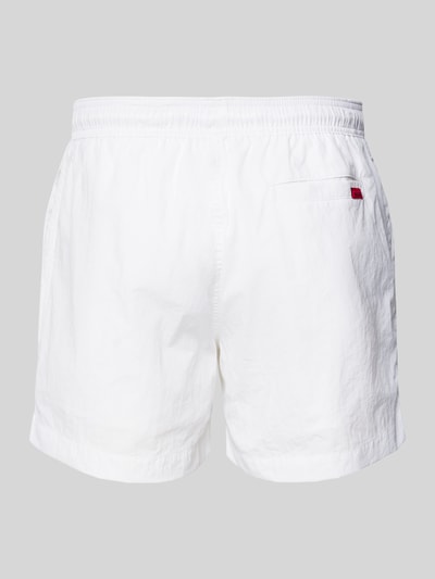 HUGO Regular Fit Badeshorts mit Label-Patch Modell 'DOMINICA' Weiss 3