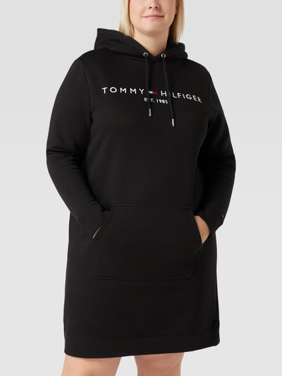 Tommy Hilfiger Curve PLUS SIZE sweatjurk met labeldetails Zwart - 4