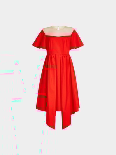 Delpozo Flared-Dress aus Baumwolle Rot 1