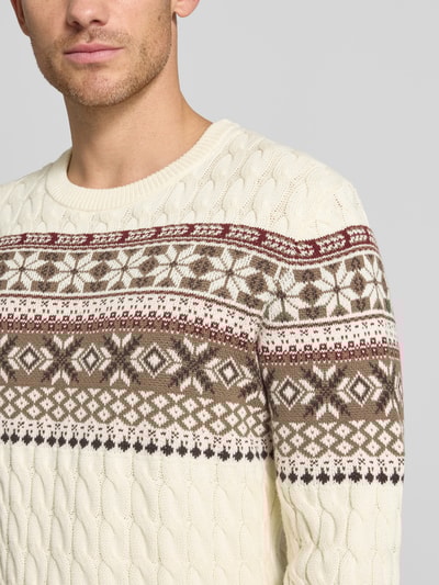 MCNEAL Strickpullover mit gerippten Abschlüssen Ecru 3