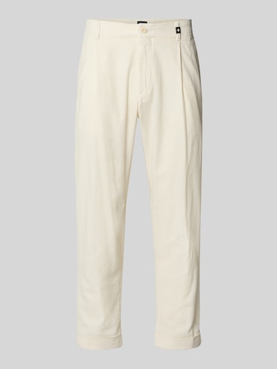 Strellson Relaxed Fit Bundfaltenhose aus Baumwoll-Mix mit Leinen-Anteil Modell 'LOUIS-W' Beige 2