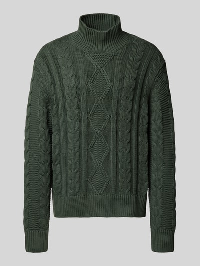 SELECTED HOMME Regular Fit Rollkragenpullover aus reiner Baumwolle Modell 'UFFE' Dunkelgruen 2