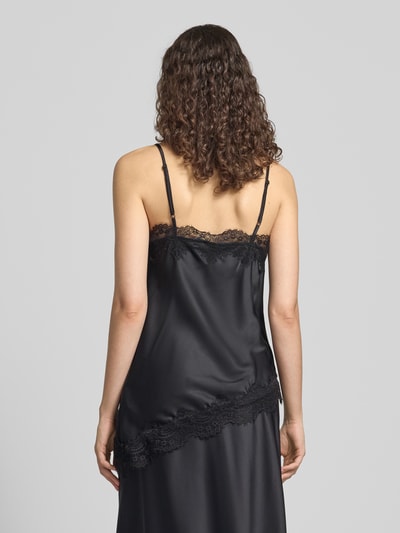 PIECES Slim Fit Trägertop mit Spitzenbesatz Modell 'JESSA' Black 5