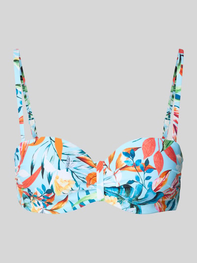Venice Beach Bandeau-bikinitop met sierplooien, model 'Caru' Lichtblauw - 1