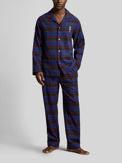 Polo Ralph Lauren Underwear Pyjama-Set reiner Baumwolle mit Bärenstickerei Dunkelgruen 3